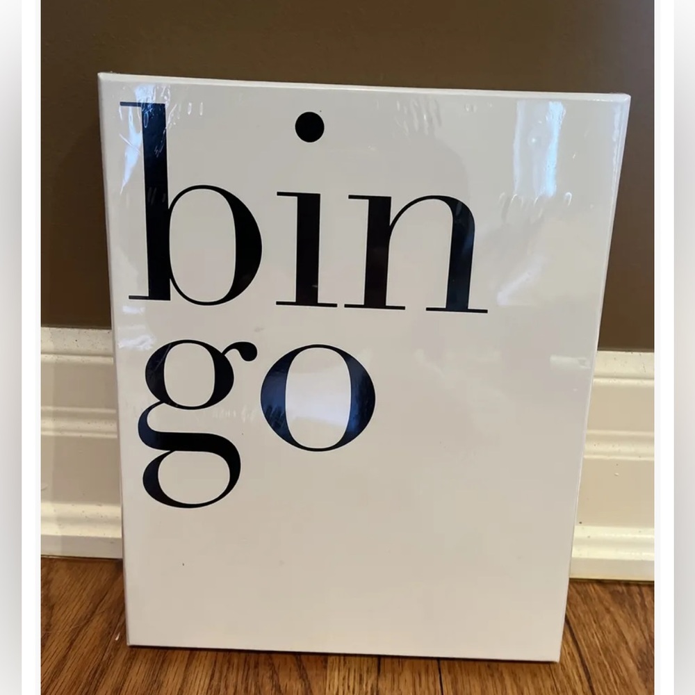 J. Crew Bingo Game Box in White and Black